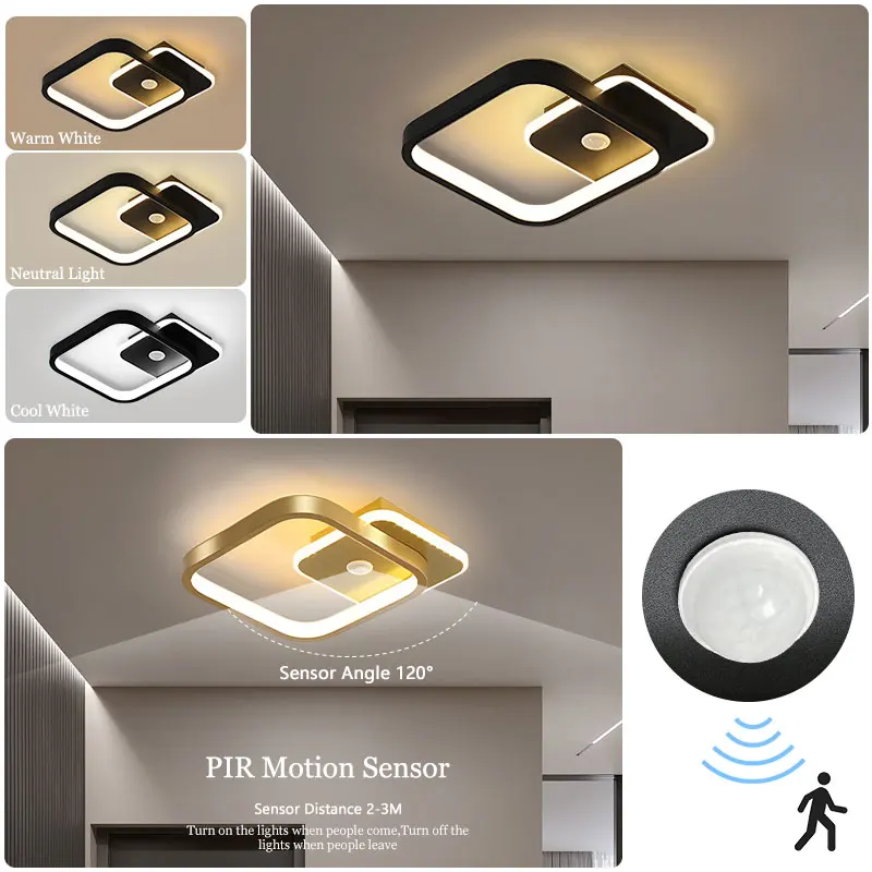 

Indoor Sensor LED Ceiling Lights Ceiling Lamps for Corridor Aisle Indoor PIR Motion Human Induction Ceiling Lighting Fixtures