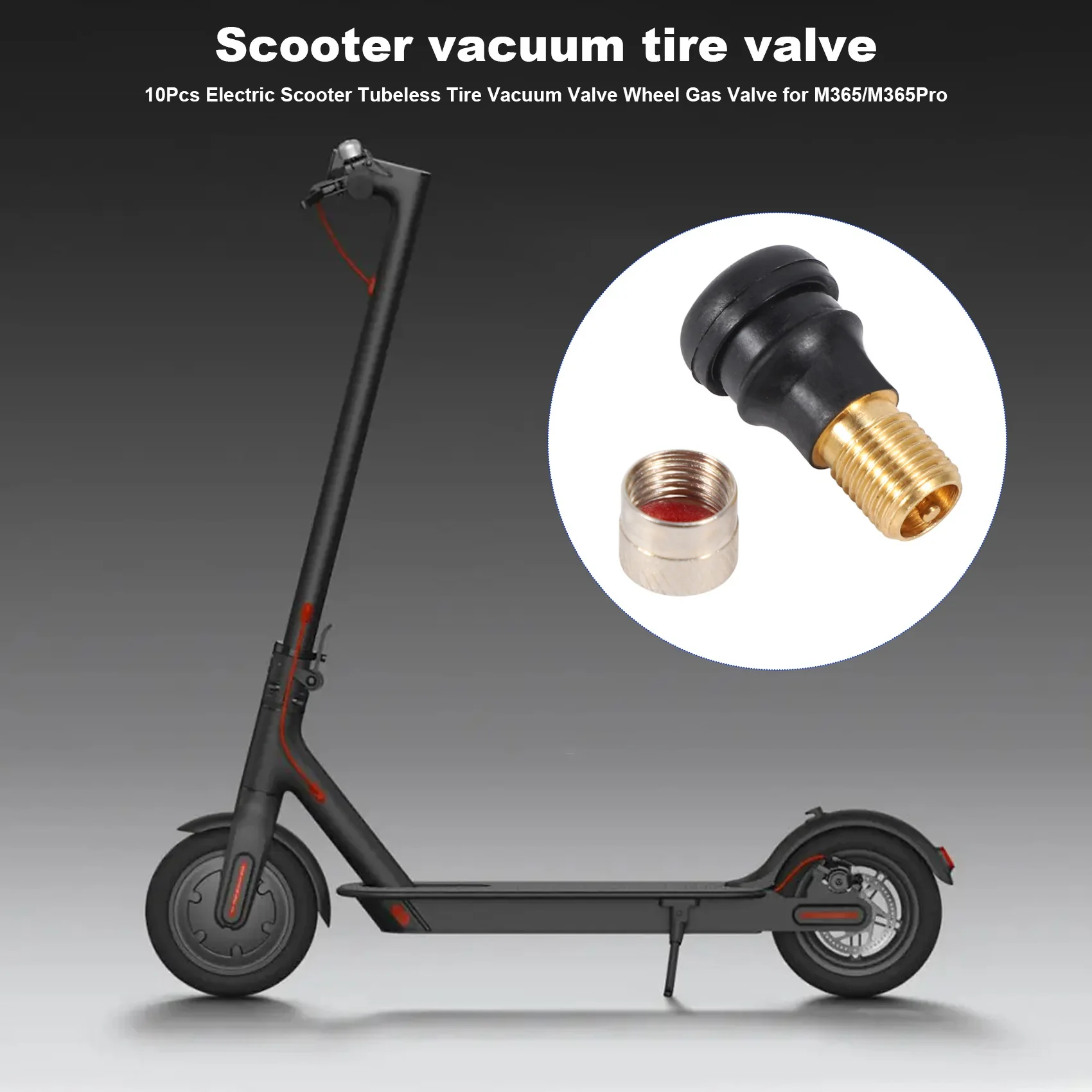 Valvola del gas della ruota della valvola del vuoto dei pneumatici senza camera d'aria per scooter elettrico da 10 pezzi per accessori per scooter elettrici Xiaomi M365