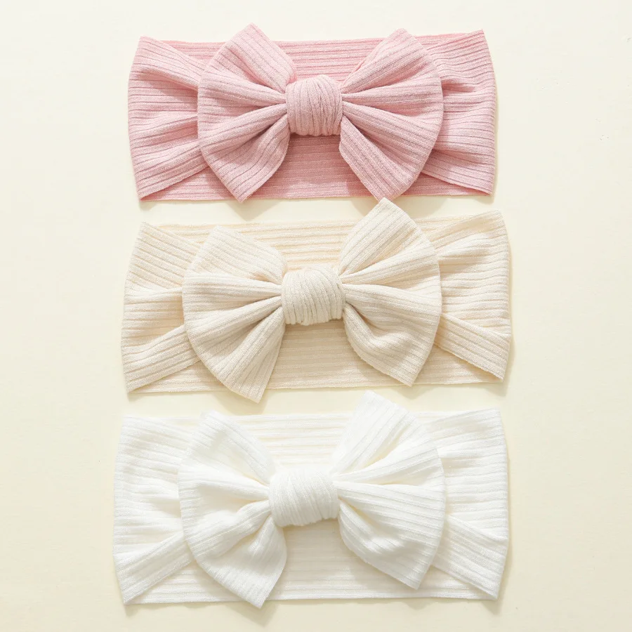 

30 PCS/Lot, New Soft Knot Bow Baby Headbands Ribbed Turban Headwrap For Infant Newborn Hair Accessories