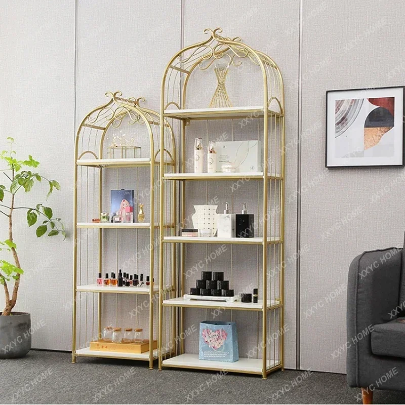 Nordic Golden Iron Storage Rack Living Room Sundries Bookcase Floor Stand Multi-layer Display Shelf Home Furniture Accessories