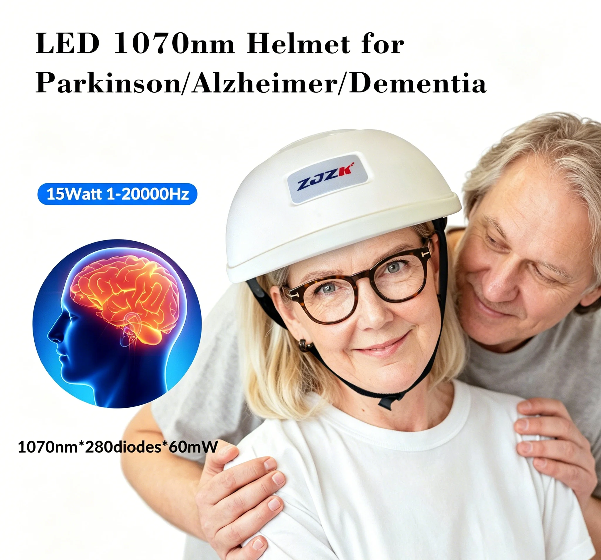 Natural Healing 1070nm Near Infrared Therapy Helmet for Emotional Imbalance Adjustment and Mood Regulation