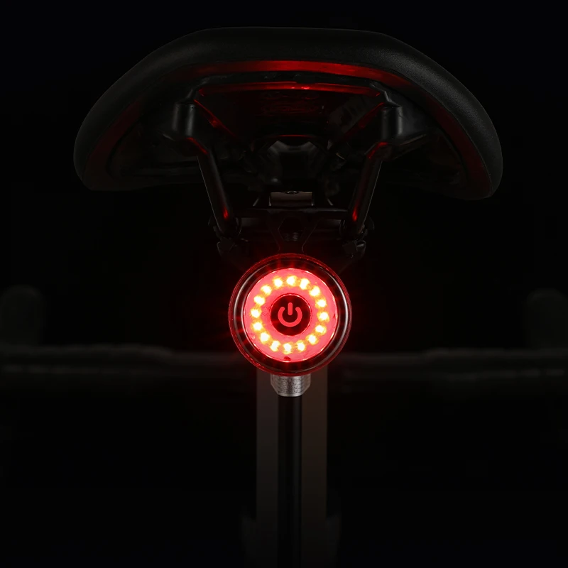 2024 Night Riding Safety Smart Tail Light Auto Brake Sensing Waterproof Rechargeable Bicycle Light Rear Warn Cycling Taillight