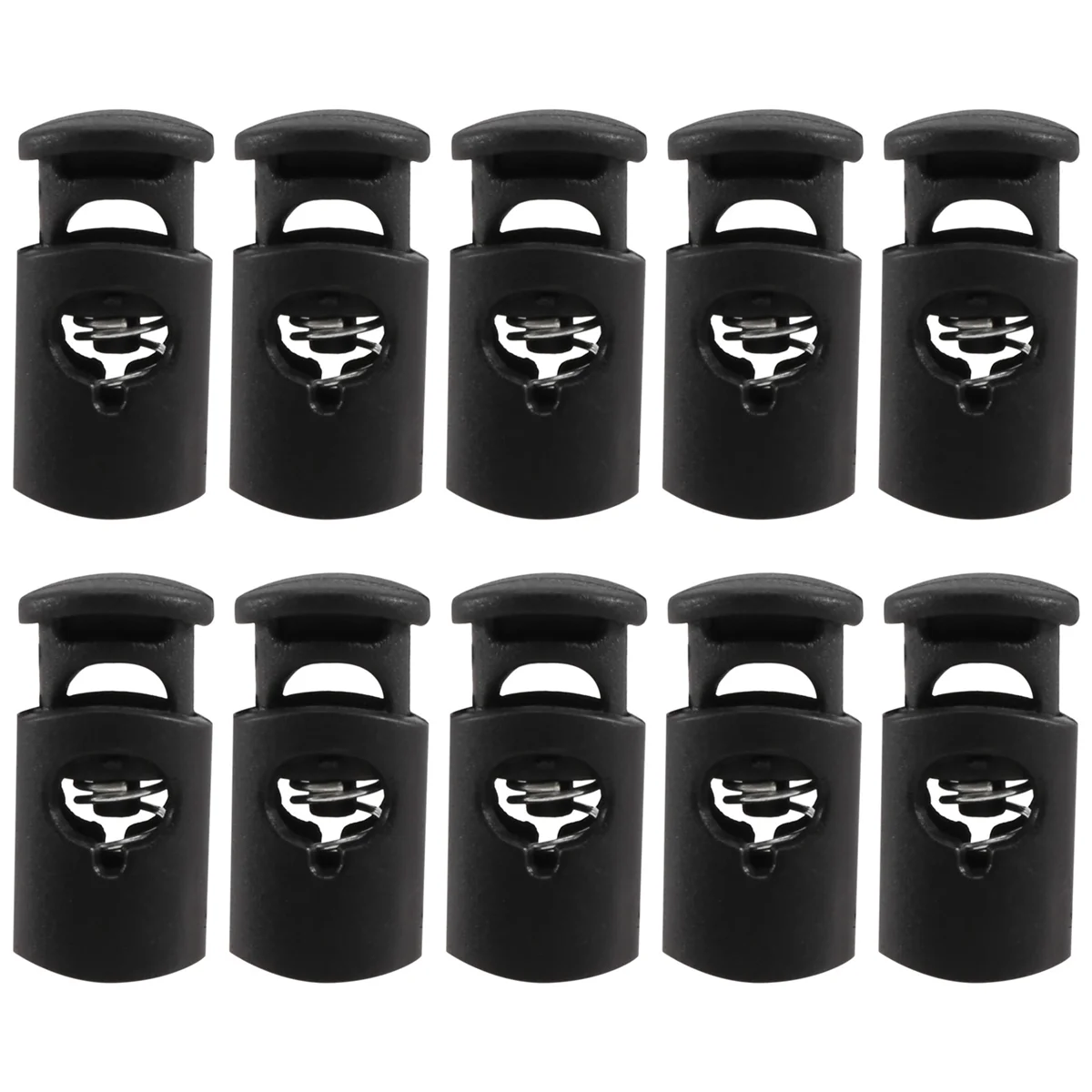 Diameter 8 mm hole, cord cord stopper laces snap hook, black, 10 pcs GSY