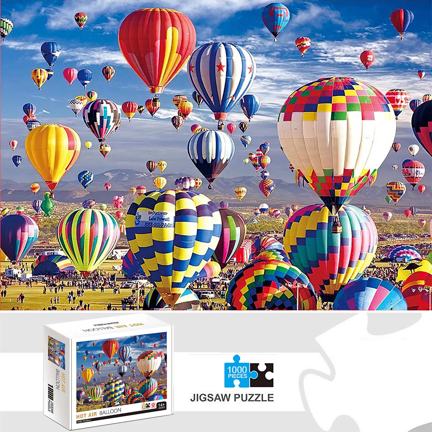 1000 Pieces Hot Air Balloon Jigsaw Puzzle Home Decor Adults Puzzle Games Family Fun Floor Puzzles Educational Toys for Kids