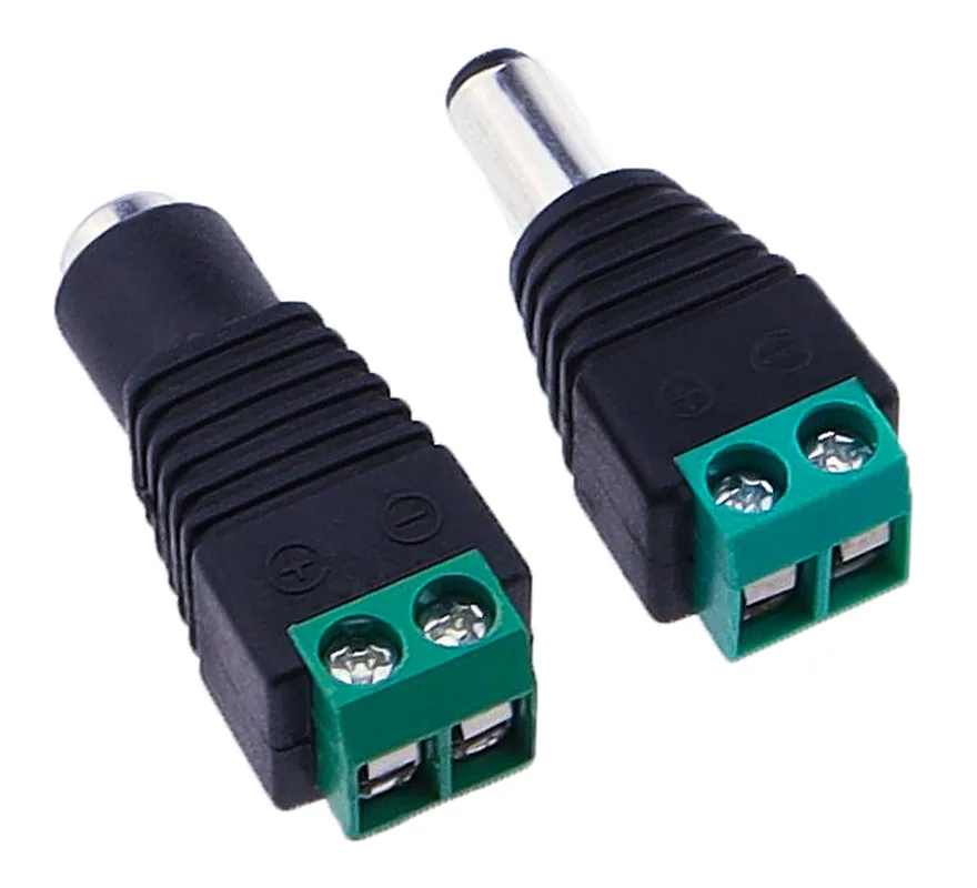 5pairs DC 12V Male Female Connectors 2.1*5.5mm Power Plug Adapter Jacks Sockets Connector For Signal Color LED Strip CCTV Camera