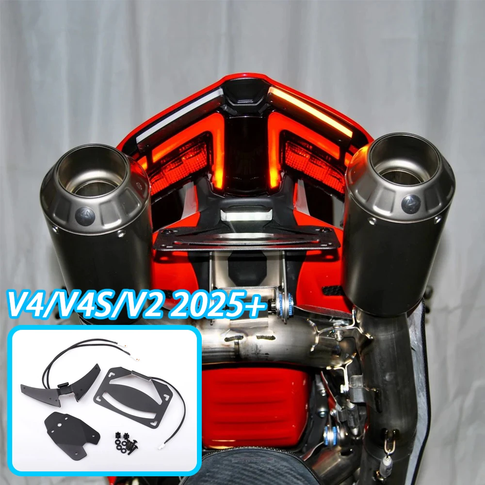 

For Ducati Panigale/Streetfighte V2 V4 V4S Motorcycle Accessories LED License Plate Holder Bracket Tailstock Frame Bracket 2025+