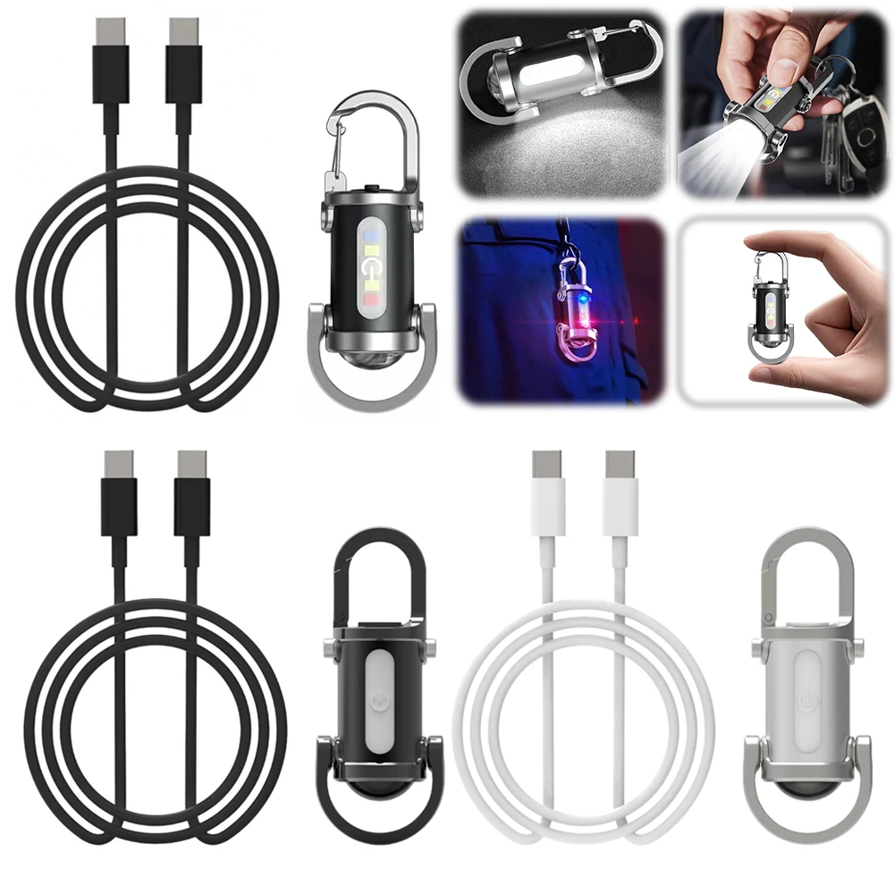 1200LM Super Bright Mini Keyring Torch LED Rechargeable Key Ring Torch for Outdoor Camping