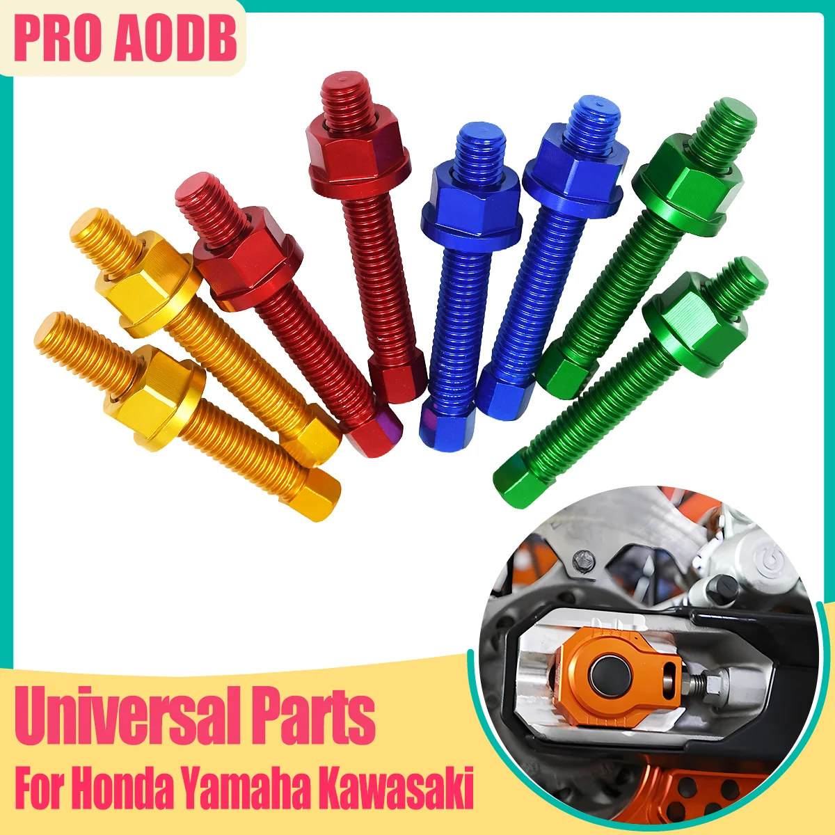 

For SUZUKI M8 Motorcycle Rear Axle Blocks Chain Adjuster Bolt For RM-Z450 05-24 RM-Z250 04-24 RM250 RM125 89-08 DR-Z400SM 05-09