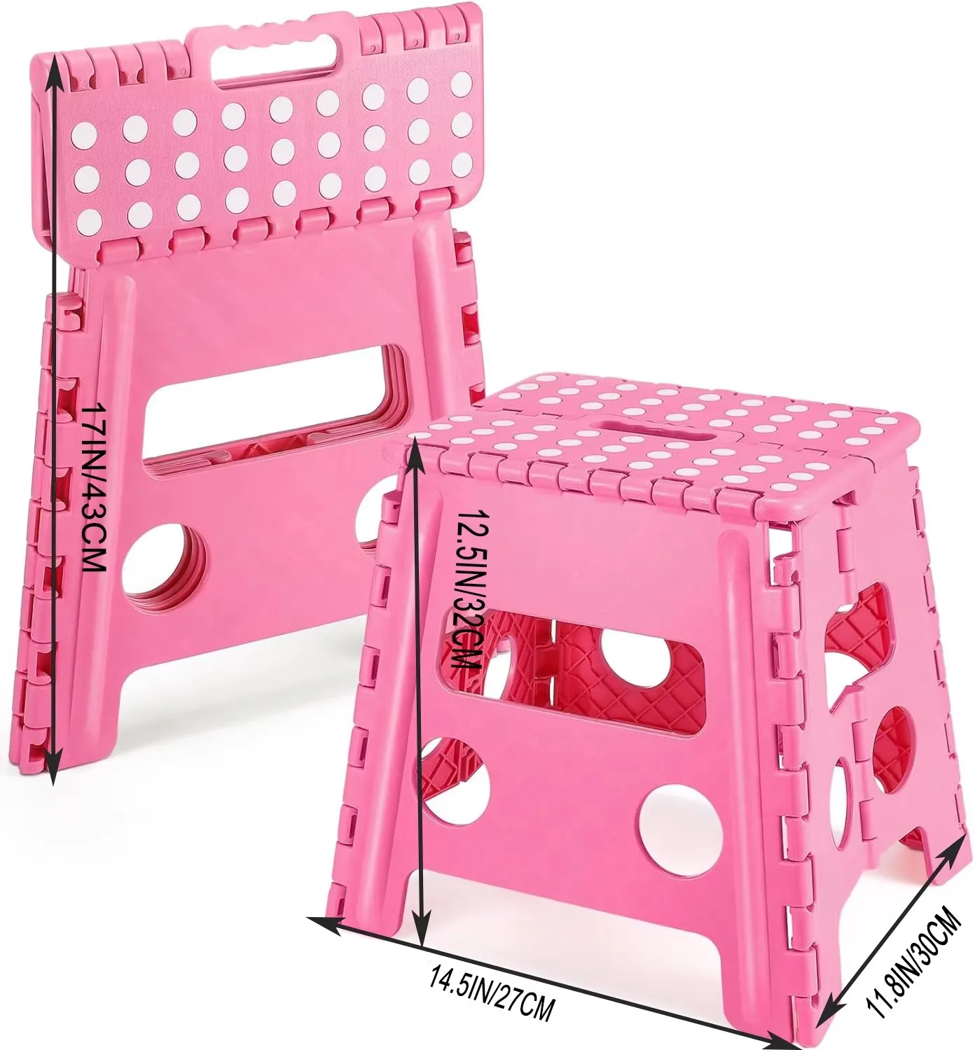 

Non-slip folding plastic step stool, suitable for adults and children, multi-purpose for camping, queuing and other occasions.