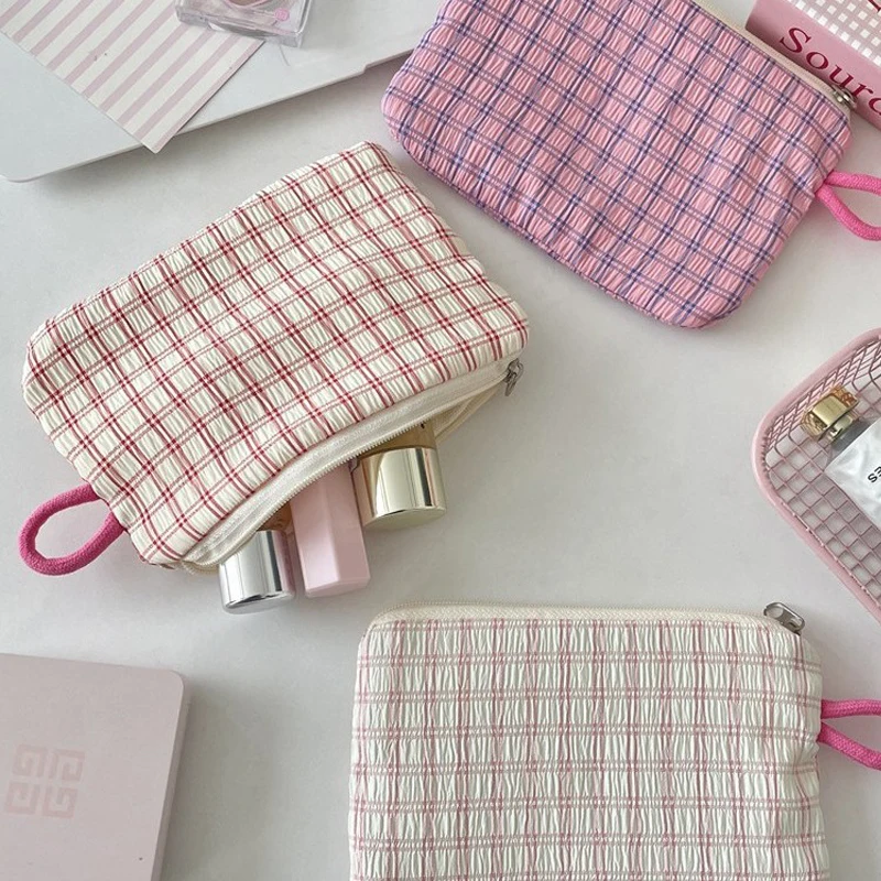 

Косметичка-кошелек женская в корейском стиле с цветочным узором, милый кошелек-каваи, портативная сумка для хранения помады, документов и ключей