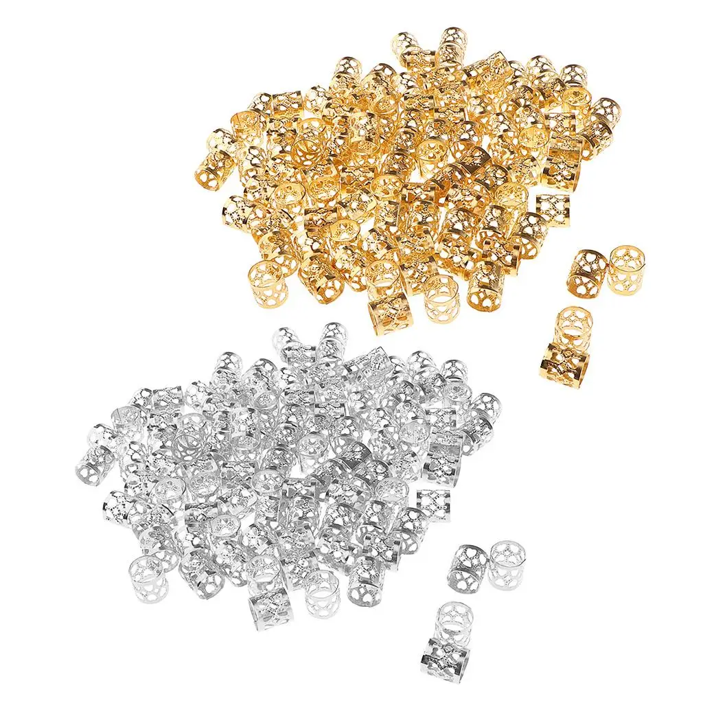 100 Stück Pro Hair Braids Schmuck Ring Manschetten Perlen Haarverlängerungen Dreadlocks