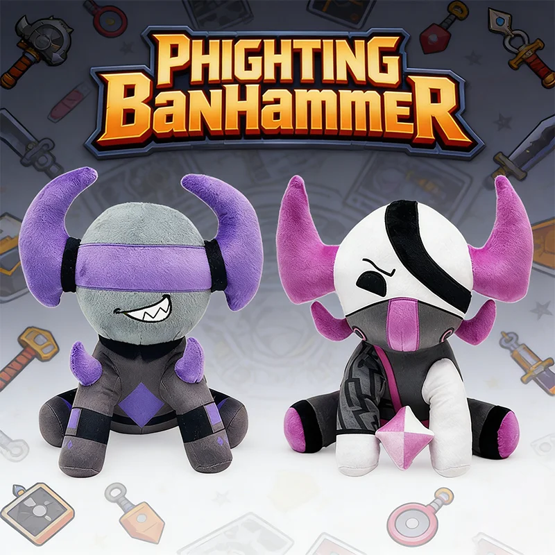 25CM Game PHIGHTING Banhammer Plush Toy Medkit Purple Pink Devil Demon Collectible Game Anime Figure Accessories Pillow Kid Gift