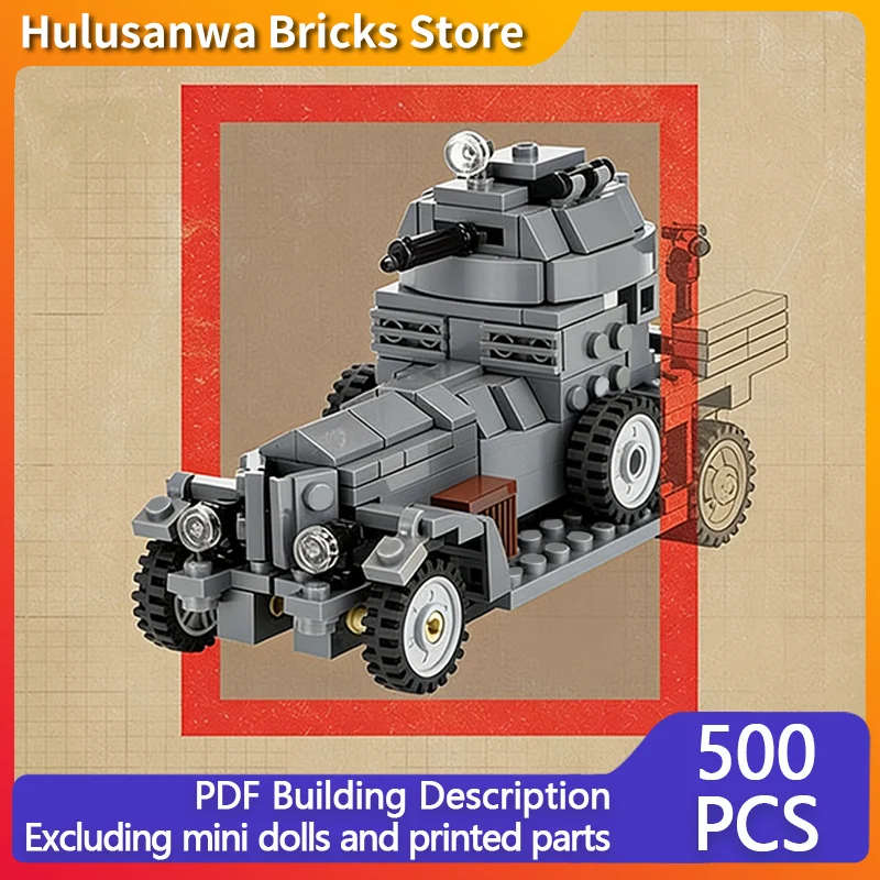 

British Armored Car Model MOC Building Bricks War Equipment Modular Technology Gifts Holiday Assemble Children Toys Suit