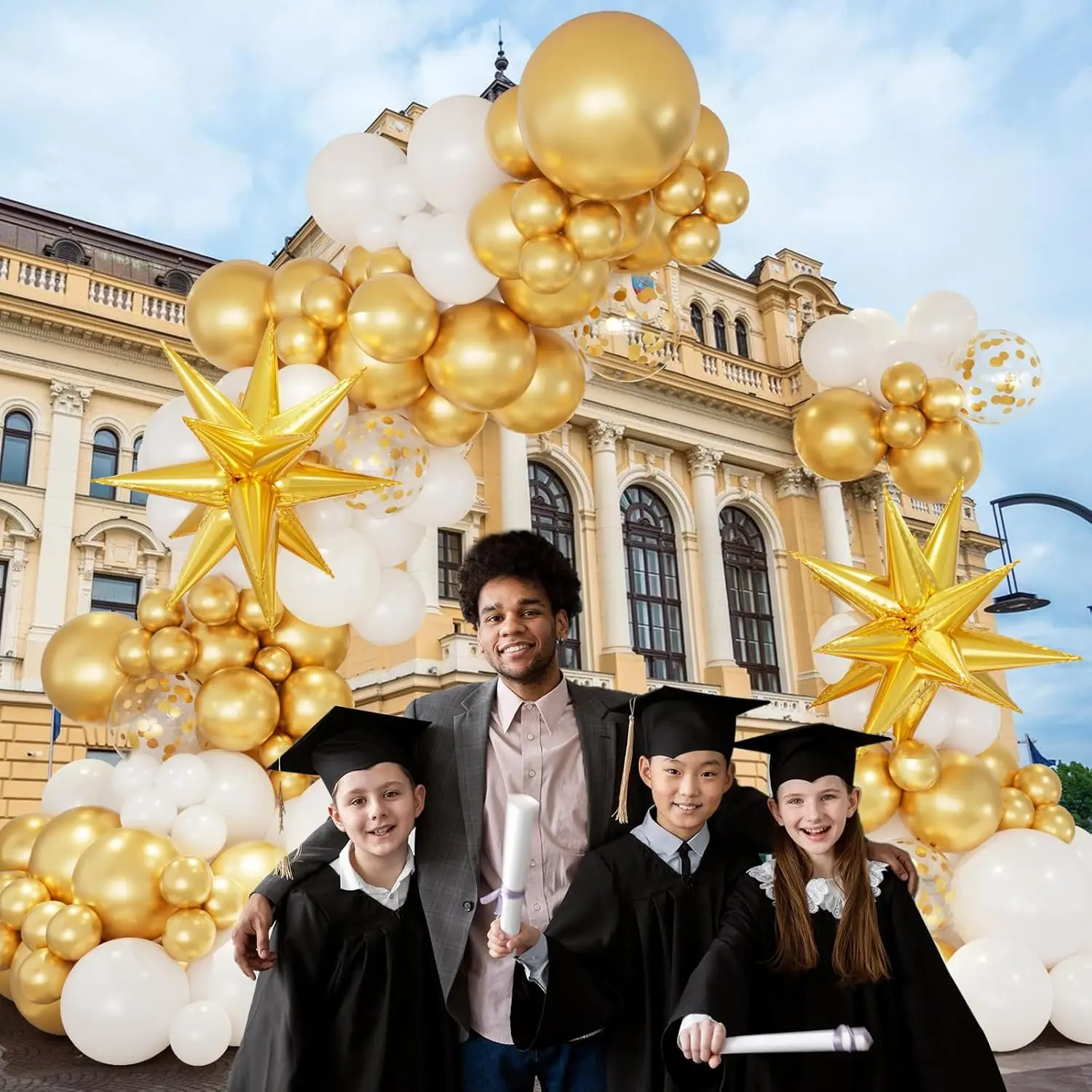 112 قطعة من بالونات الذهب الأبيض مجموعة قوس جارلاند، لاستحمام الطفل وحفلات الزفاف وحفلات التخرج وديكور الذكرى السنوية #3