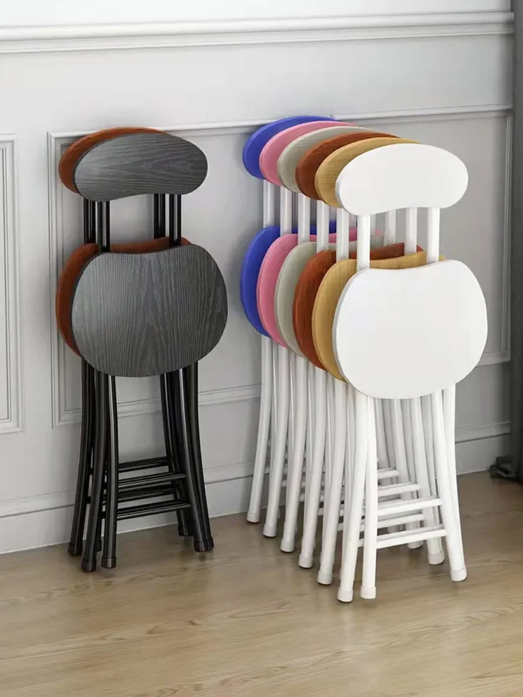 Folding Chair Home Dining Chair Simple Chair Leisure Armchair Dormitory Arm Chair Portable Adult round Stool