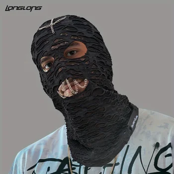 Longlong במצוקה בלקווה מסכה מלאה פנים, Halloween ראש מסיכת פנים לגברים/נשים למסיבות קוספליי