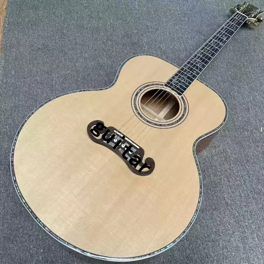 

43 inch Jumbo Mold J200 Series Solid Wood Top with Full Abalone Shell Inlaid Soundtrack Guitar