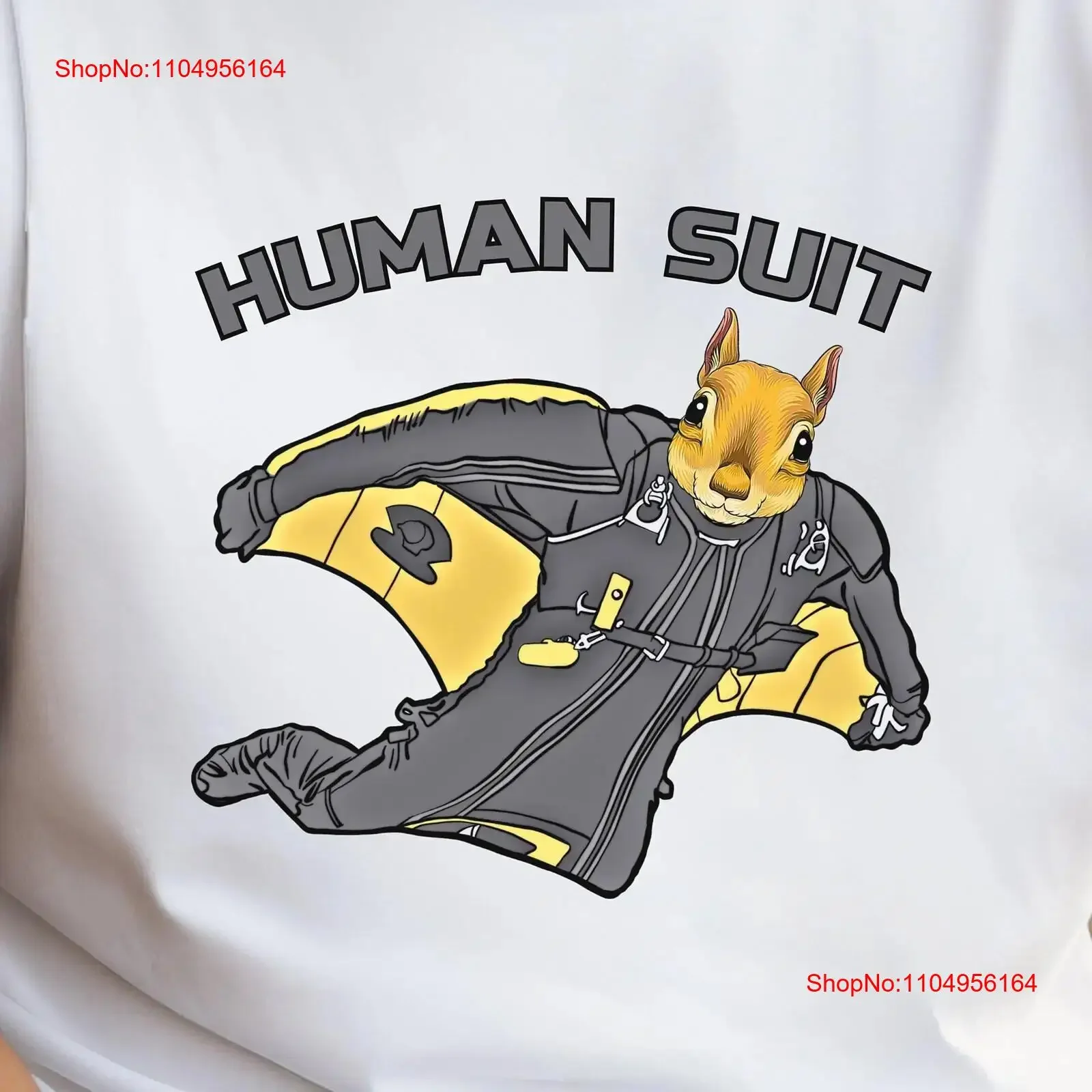 

Футболка Human Sui Funny Skydiving WingsuiT Skydiver Unhinged Absurd Humor Flying Squirrel винтажная стираная повседневная уличная одежда