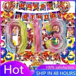 Birthday Party Decorations Game Cartoon Theme Supplies Child Party Favors Balloons Disposable Tableware Cups Sets for Kids Gift