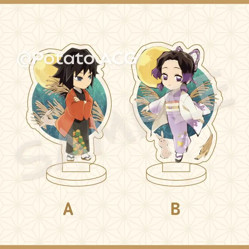 Nieuwe Demon Slayer Acryl Stand Figuur Tomioka Giyuu Kochou Shinobu Anime Perifere Cartoon Desktop Ornament Delicate Decoratie