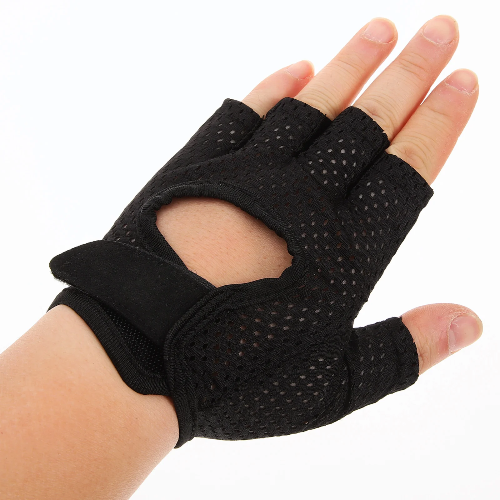 

1Pair Riding Gloves Mountain Bike High Performance Air Permeable Shock Reducing Skid Proof Outdoor Riding Gloves M Black