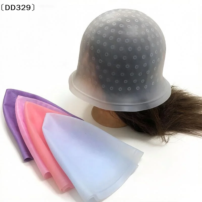 1 Set Highlight Dyeing Frosting Dyeing Hats Barber Hair Silicone Hair Coloring Cap Hook Needle Pink  Dyeing Tool〔DD329〕