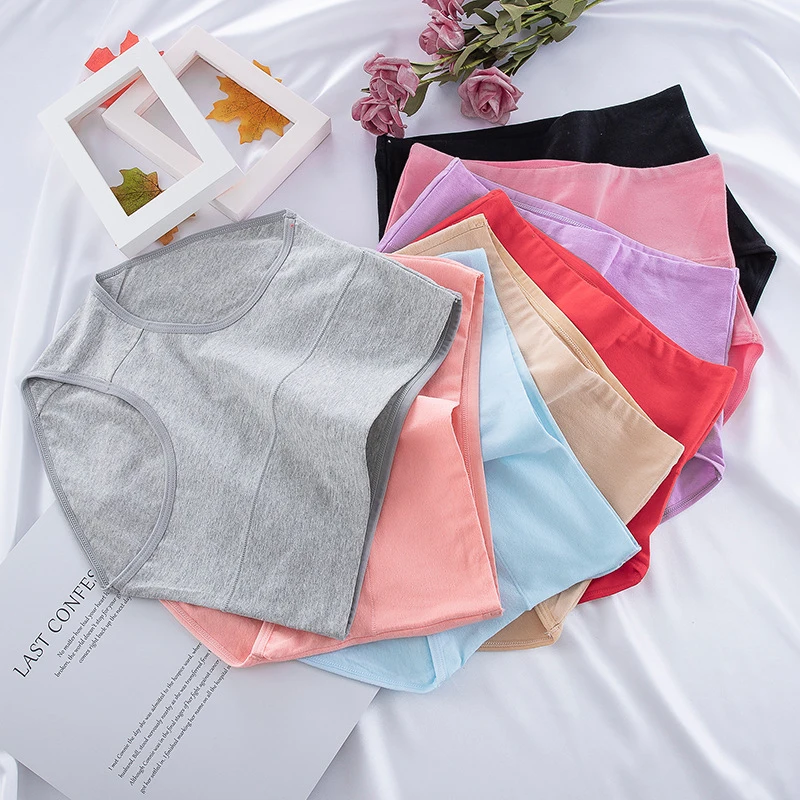 4Pcs/Lot High Waist Panties Women Underwear Cotton Shapers Body Slimming Plus Size Briefs Underpants Female Sexy Lingerie Shorts
