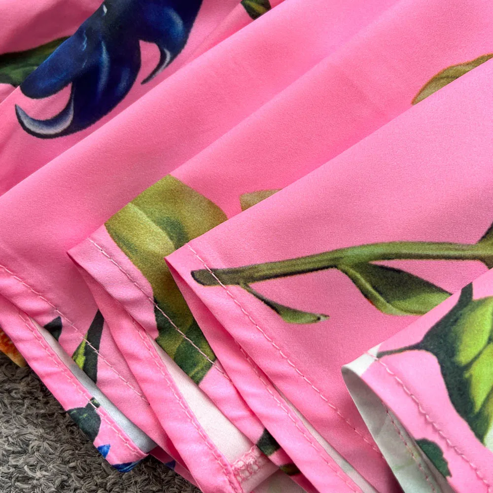 シックなヴィンテージ風長袖シングルブレストOネックプリントエレガントフェアリー韓国ファッションボヘミアン女性服ワンピース