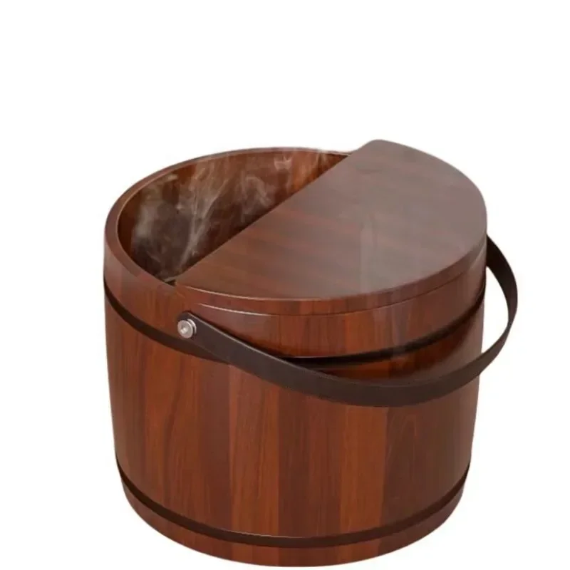 

Hand-held foot soaking wooden bucket Adultassage washing wooden basin Household solid wood thickened soaking