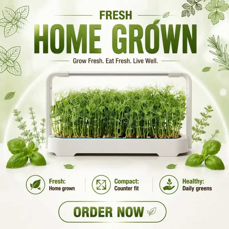 Indoor Smart Garden Hydroponic Planter Kit LED Grow Light for Kitchen Office Living Room Soilless Cultivation