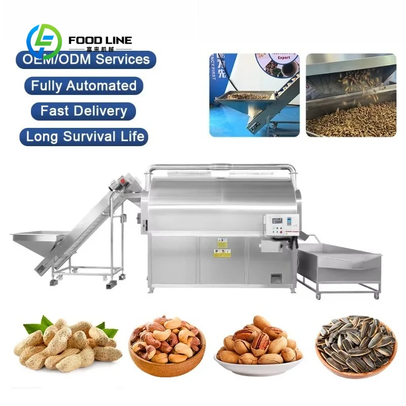 Coffee Bean Roasting Machine Small Scale Electric Gas Rotary Drum For Peanut Cocoa Flour Baking Equipment Customized