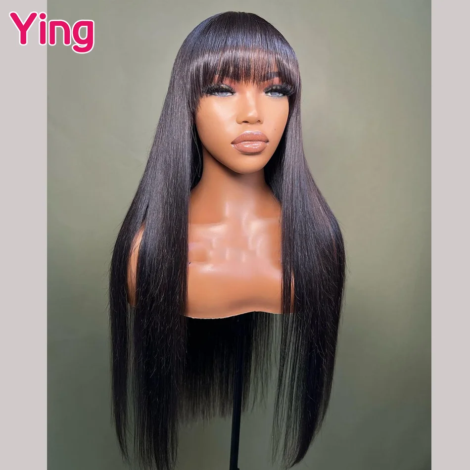 Wig rambut manusia bagian depan berenda 13x4 lurus tulang 200% warna cokelat oranye Wig depan renda 360 rambut manusia Wig penutup renda 5x5