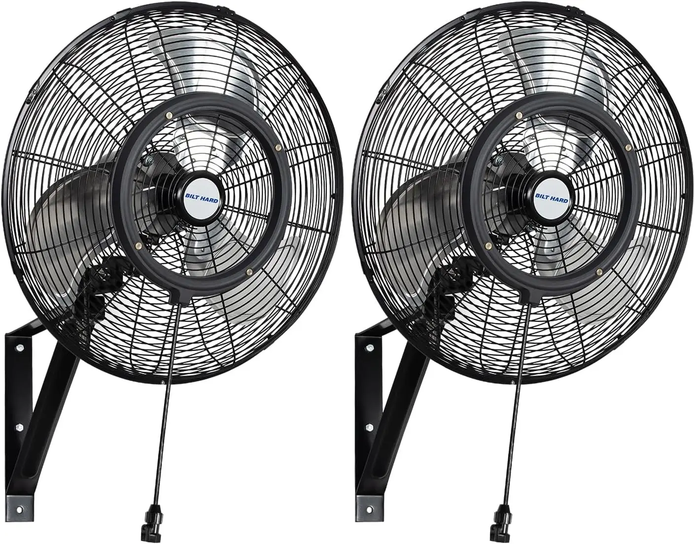 

20" Swivel Outdoor Wall Misting Fan, 3-Speed High Speed Patio Area Cooling, 80° Oscillation, Waterproof, Wall-Mounted Industrial Fan for Outdoor Use, UL Listed, Set of 2