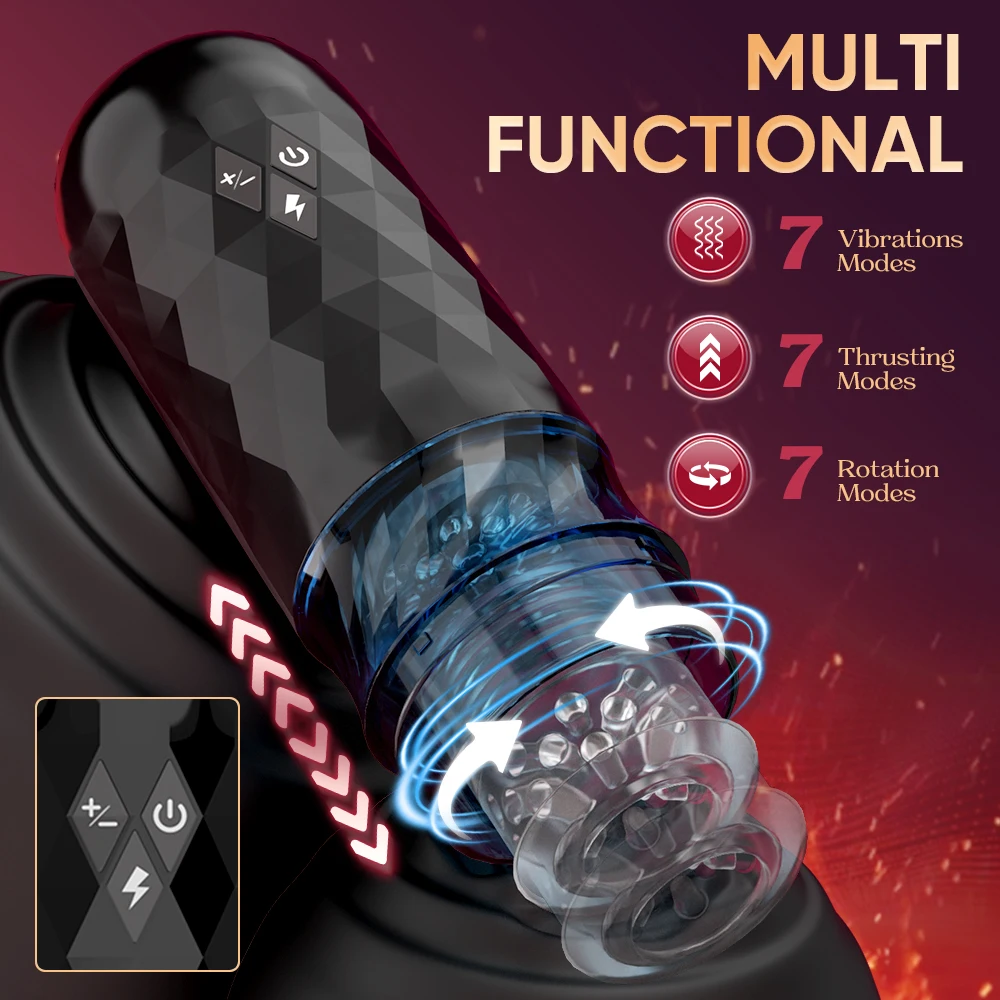 Thrusting Rotation Masturbator Cup for Men Penis Pump Blowjob Adult Sex Toy Stroker Piston Automatic Telescopic Male Mastubator view 5