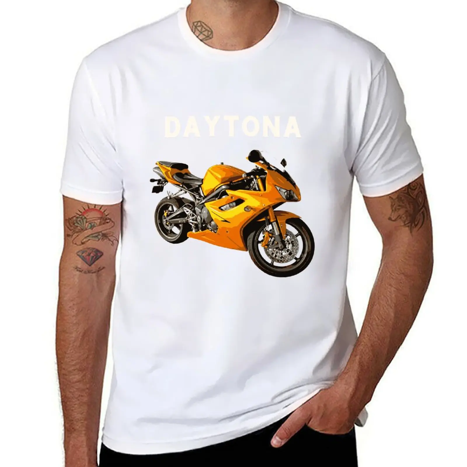 

Футболка DAYTONA, мужские хлопковые футболки с принтом, мужская футболка
