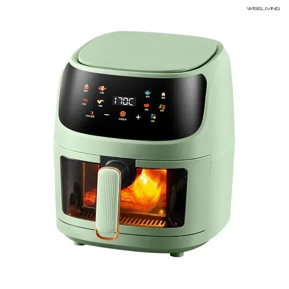 Air fryers. Multi-function. Household. Large capacity. Visible. Circulating hot air. Electric fryer. English airfryers.