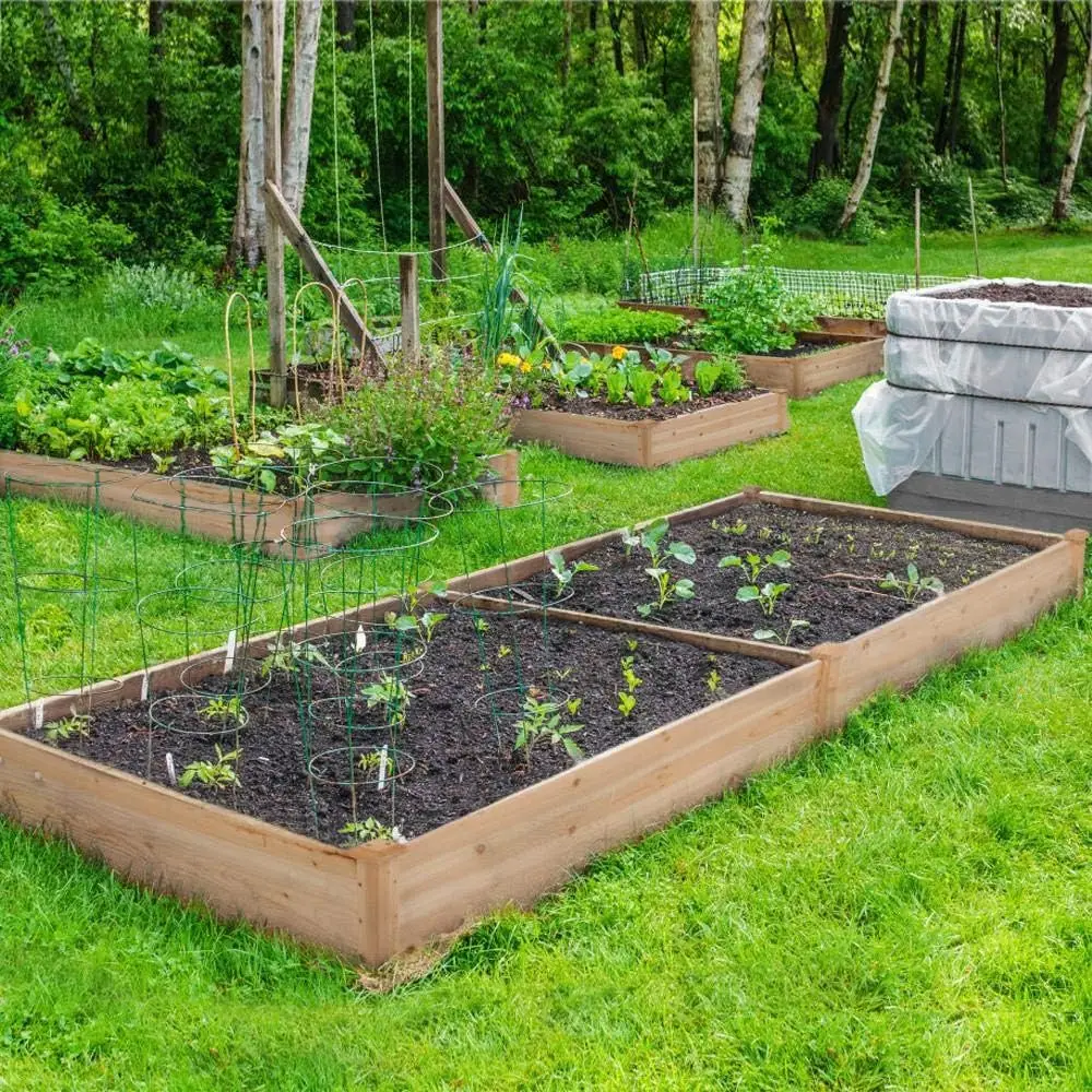 La cama elevada de jardín se puede dividir en cajas de plantación elevadas para flores/verduras/hierbas en patio trasero/terraza al aire libre