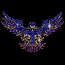 1 pc Eagle Rhinestone Iron on Heat Transfer American Flag Crystal Decor for T-Shirts Vest Shoes Hat Jacket Decorations