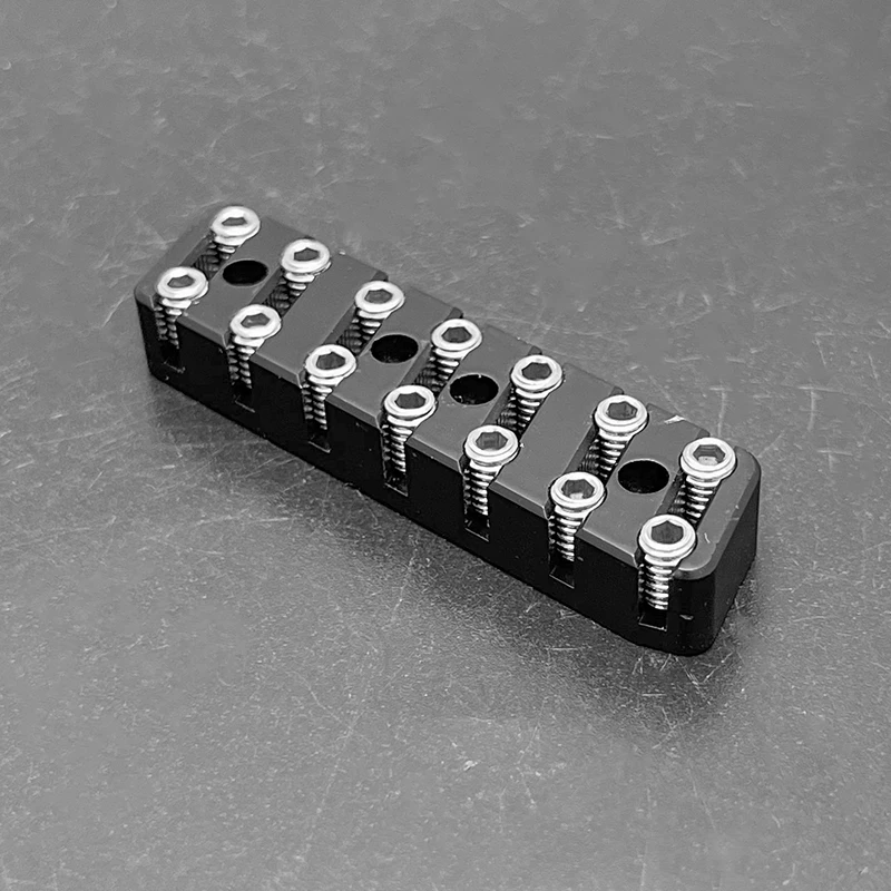 7-String Fan Fret Headless Guitar Brass Incline Nut 50.5MM for Headless Guitar Double Line Fasten Screws with Bone Nut