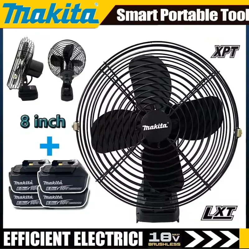 

Вентилятор для кемпинга Makita, 8 дюймов, беспроводной, для рыбалки на открытом воздухе, настольный, портативный, металлический, с мощным потоком воздуха, совместим с аккумуляторами Makita 18В/20В