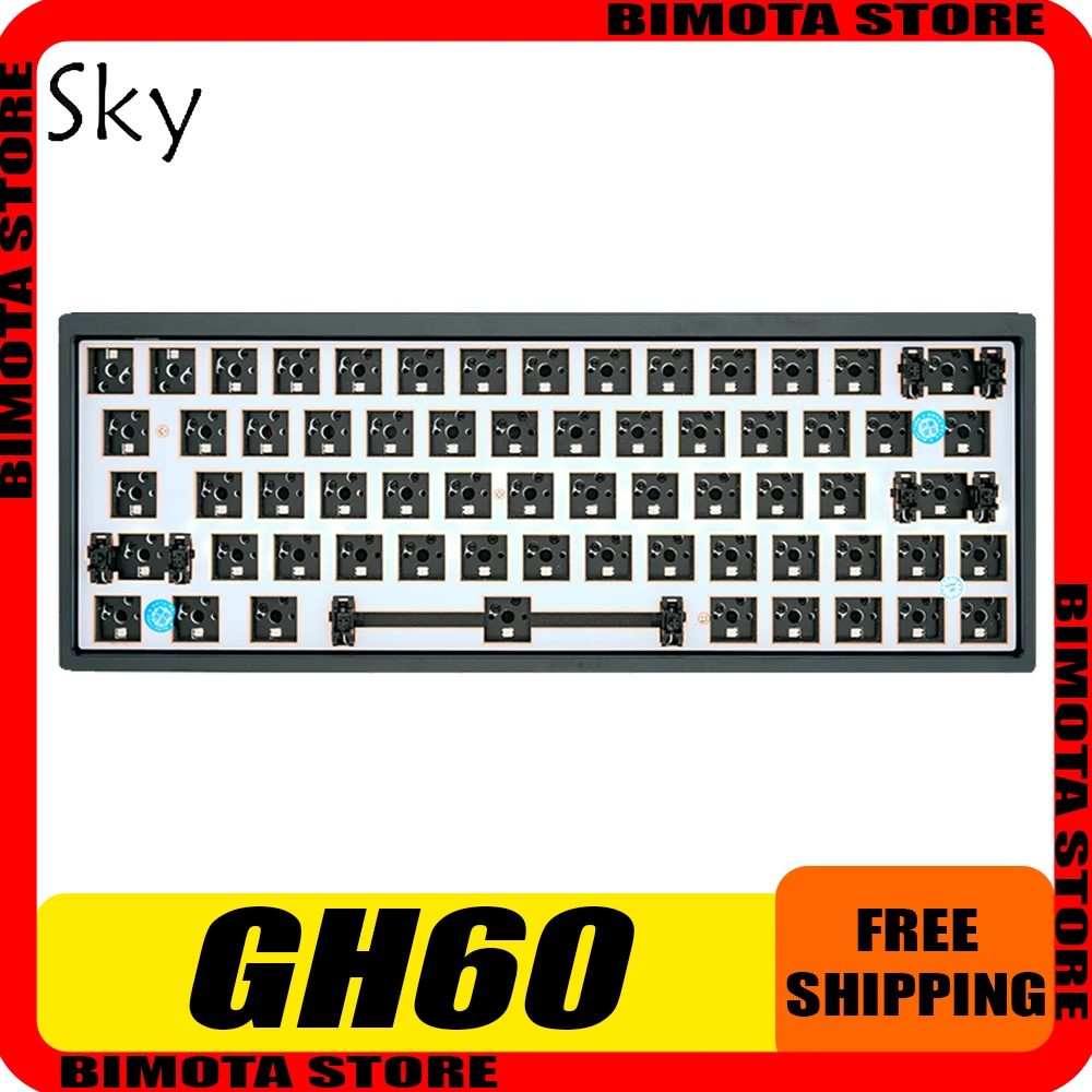 

Sky 64 Pro GH60 Mechanical Keyboard Aluminum Alloy Three Mode Customized Wireless Gaming Keyboard RGB Hot Swap Pc Gamer Gifts