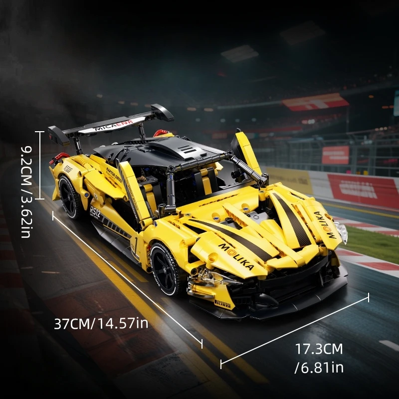 

Техническая гоночная модель автомобиля, набор строительных блоков, креативный MOC, масштаб 1:14, сборные кирпичи, развивающие строительные игрушки для детей