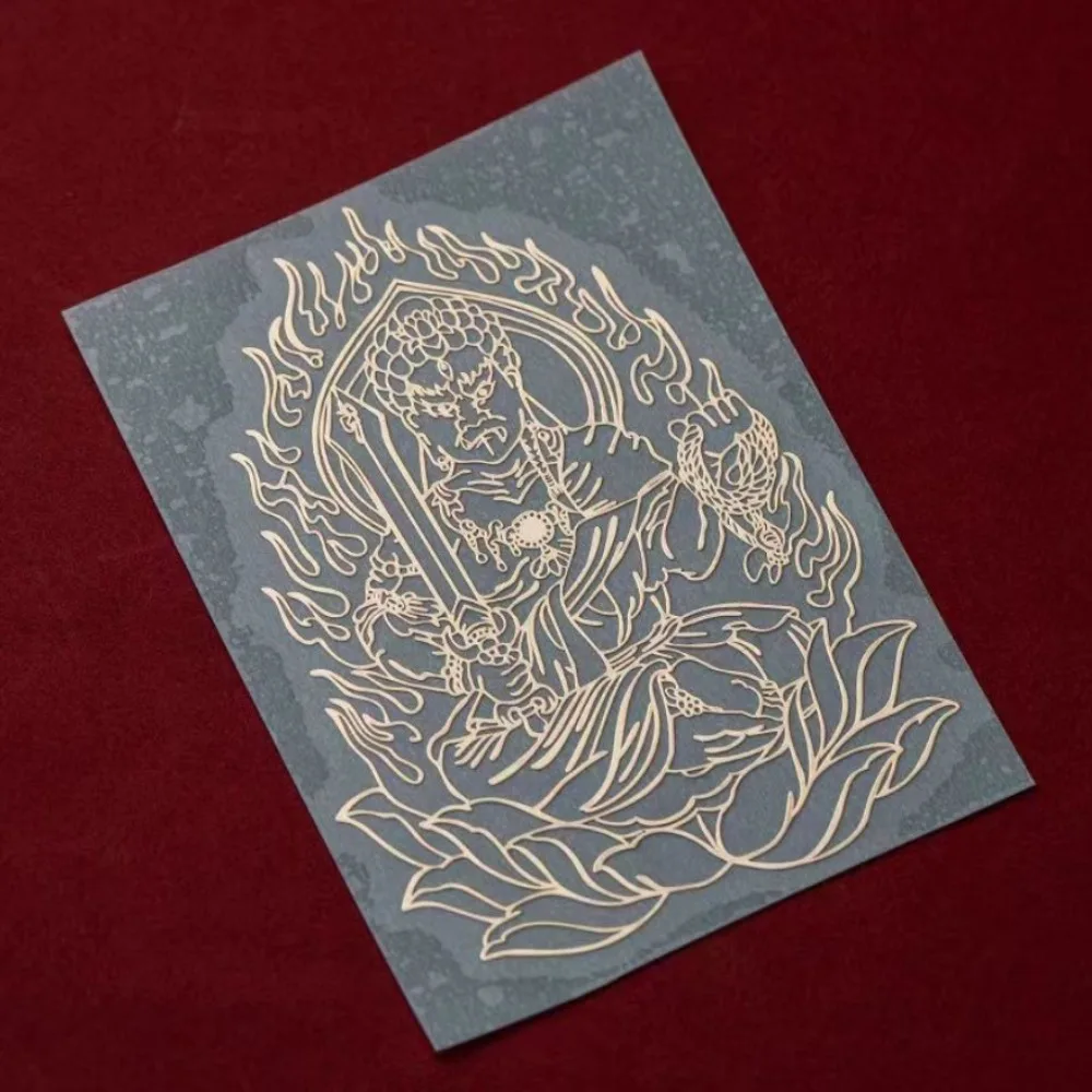 Buddhist Phone Case Stickers Gold Color Buddha Metal Sticker Chinese Mythology Lucky Charm DIY Mobile Phone Decorative Sticker