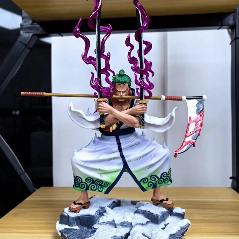 31 cm One Piece Figuren GK Roronoa Zoro Actionfiguren Inferno Ghost Chopper Anime PVC Modell Sammlung Ornament Geburtstag Spielzeug