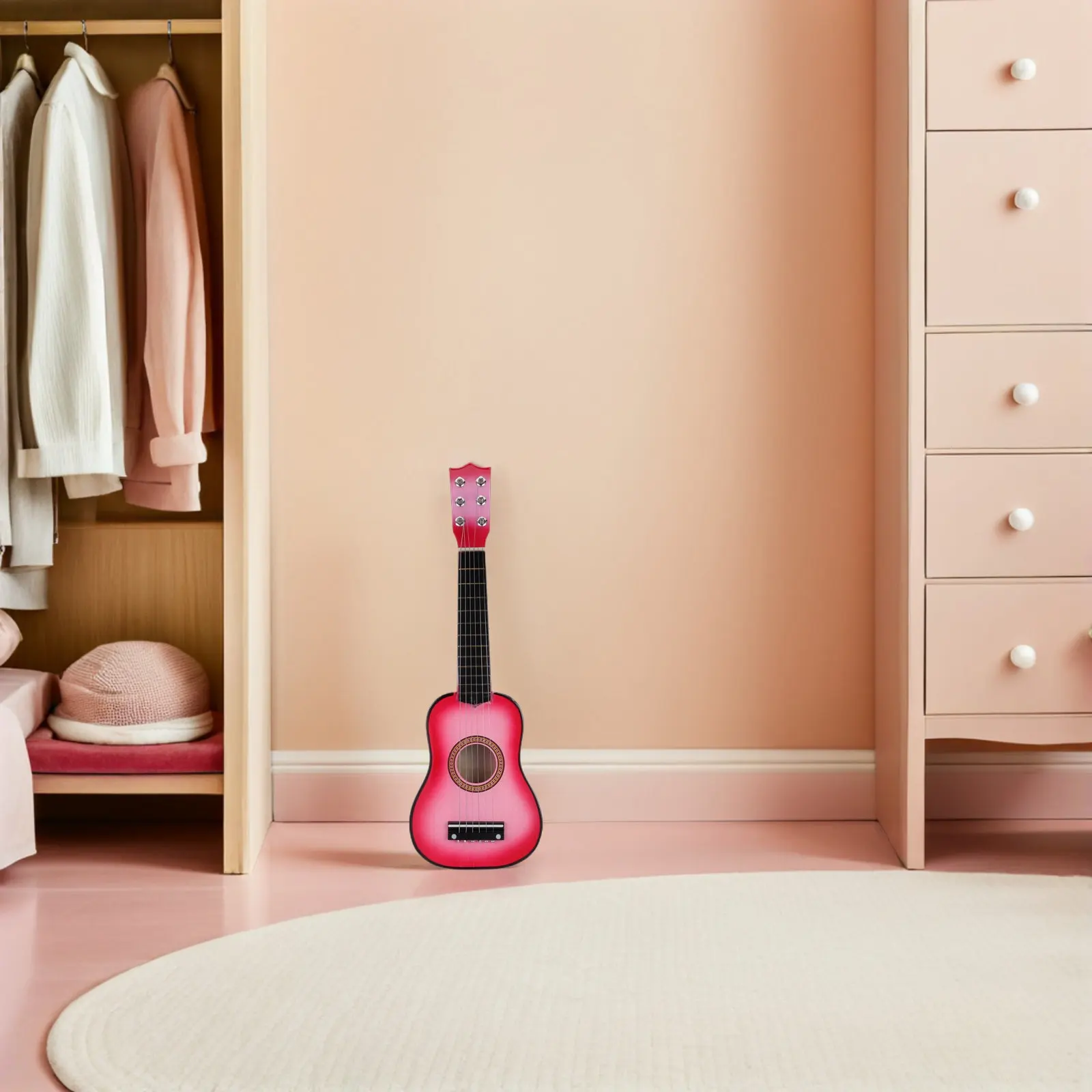 

Детский 6-струнный деревянный музыкальный инструмент для начинающих, акустическая гитара, портативная маленькая деревянная гитара для малышей