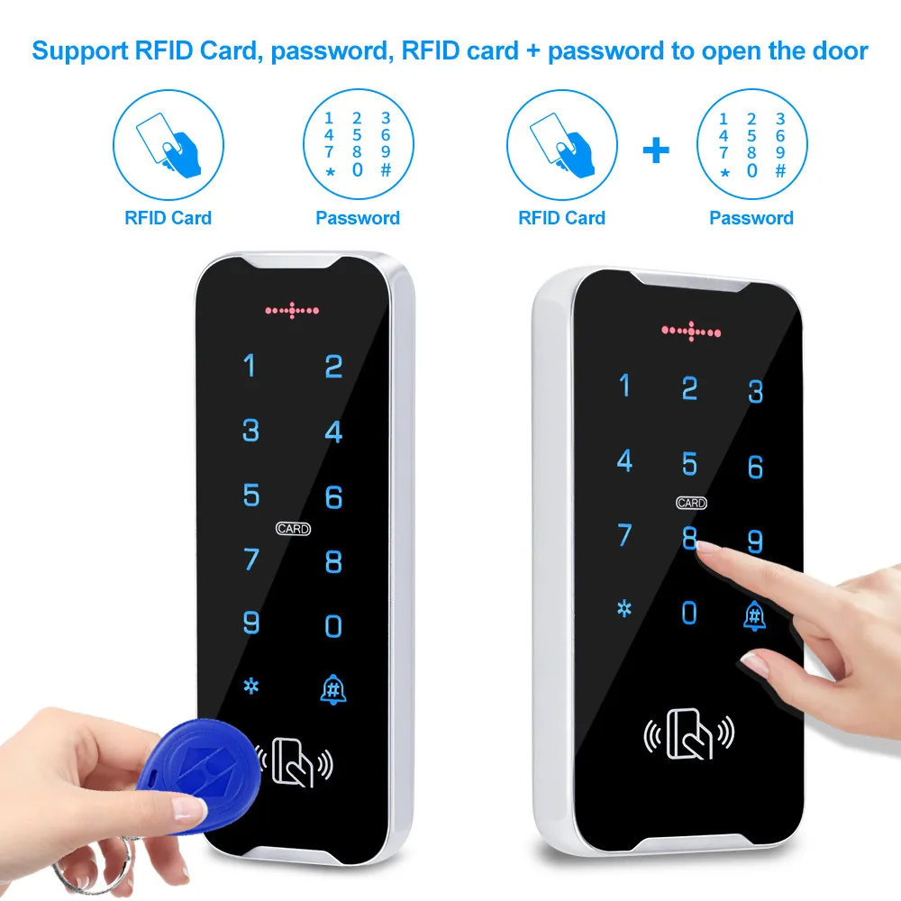 YiToo IP68 Fully Waterproof RFID Access Control Keypad Metal Shell RFID Controller Touch Screen Door Lock Card Reader Outdoor