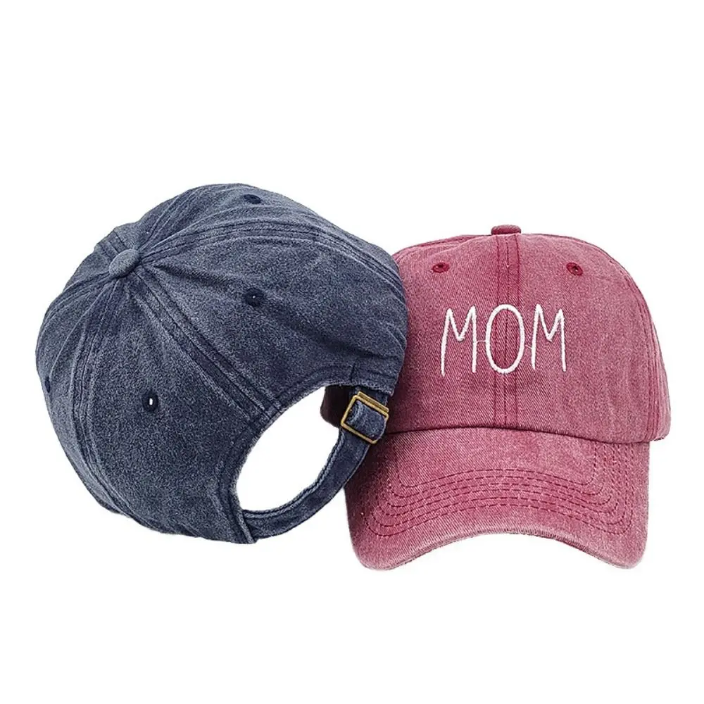Fashion Embroidered MOM DAD Baseball Cap Distressed Washed Cotton Parent Matching Baseball Cap Adjustable Dad Hats For Man Women