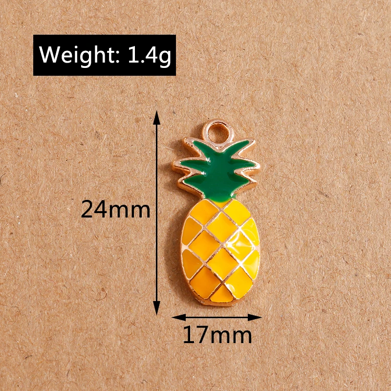 10 Stück süße Emaille-Frucht-Charms für die Schmuckherstellung, Kirsche, Ananas, Banane, Apfel, Charms, Anhänger für DIY-Halsketten, Ohrringe, Geschenk – Detail 14