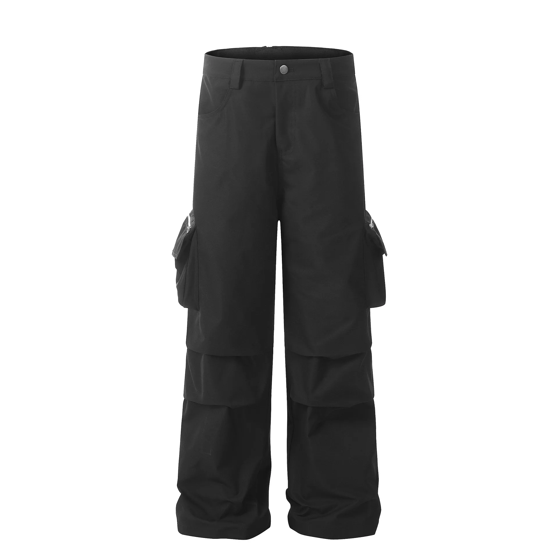OR FL Design Sense Pleat American Paratrooper 100 Cotton Women Cargo Trousers Women's Trendy Brand Zipper Pocket Wide Leg Pants