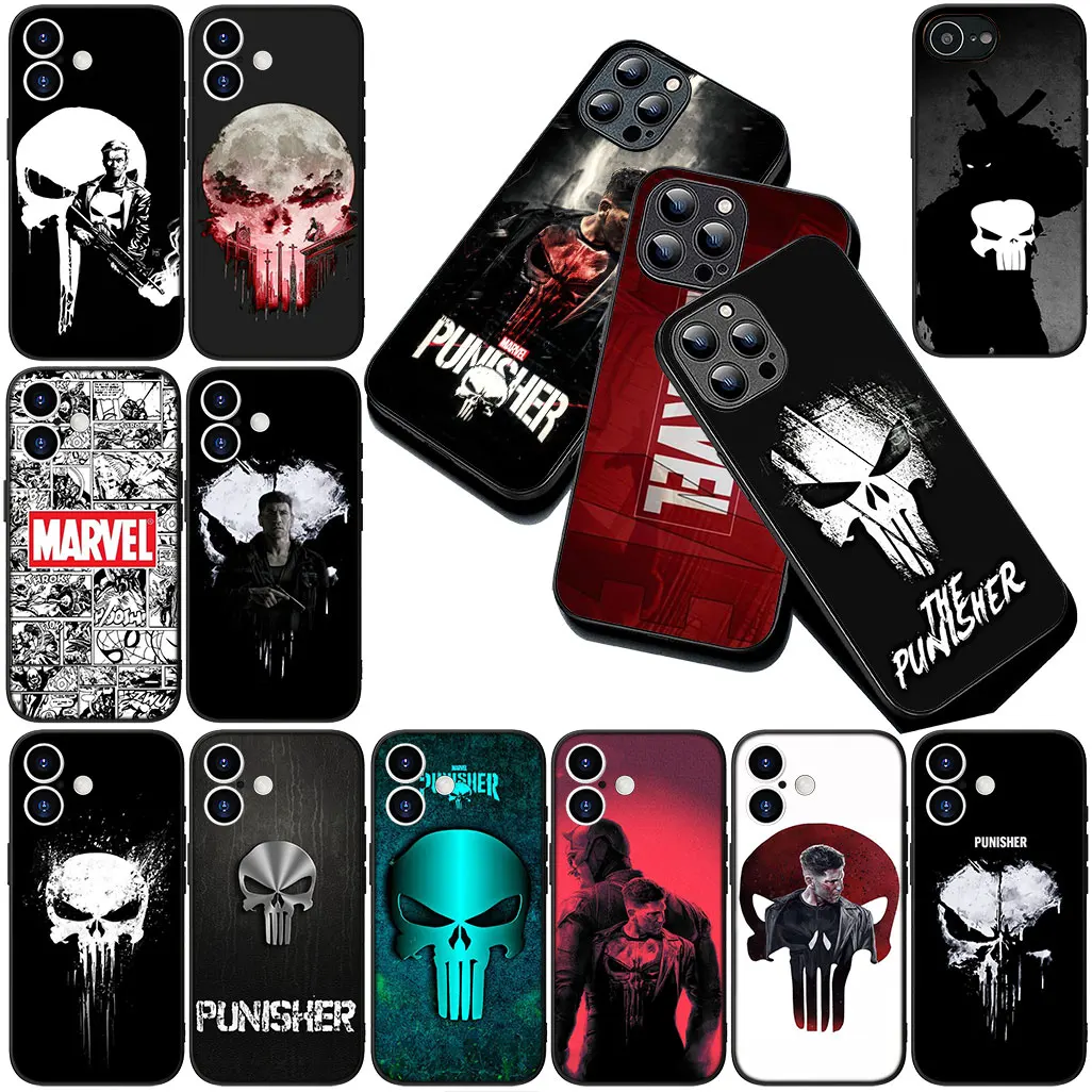 Мягкий чехол для Motorola Moto E14 E15 G04 G05 G14 G55 G75 G85 G24 A54 G15 Power E22 Чехол для телефона Punisher Marvel Череп Корпус